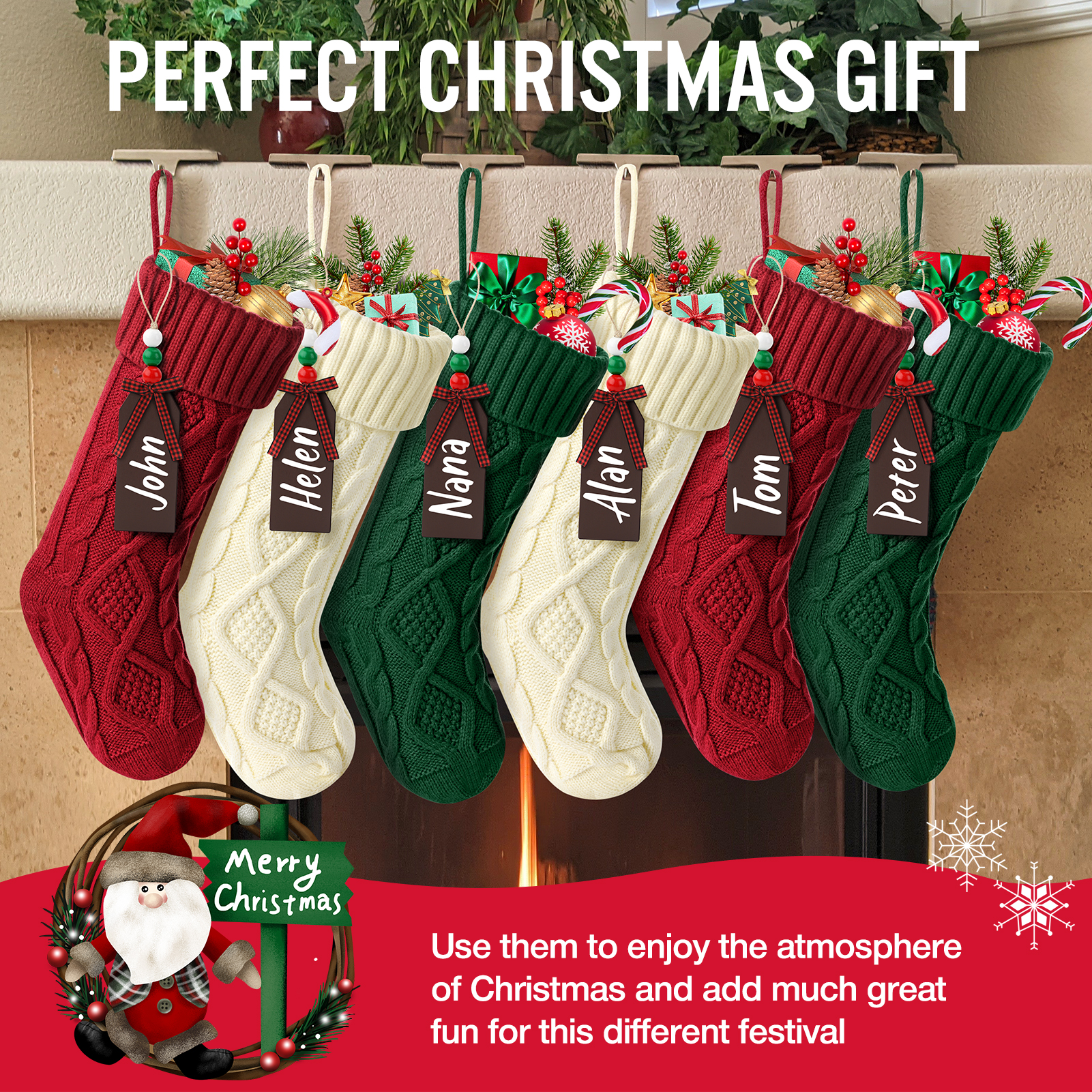 Ayieyill 6-Piece Personalized Christmas Stockings Set photo 2