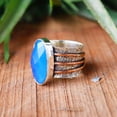thumbnail image 3 of SS DESIGNS- Adjustable Silver Ring 925 Sterling Silver Band with Multi-Line Open Design, Lightweight Stackable Finger Ring for Women, 3 of 5