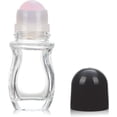 thumbnail image 5 of KALAKALA 50ml Large Amber Glass Roll on Bottles for Essential Oils Perfume Refillable Quartz Roller Ball Applicator Empty Deodorant Containers with Crystal Rollerball, 5 of 6