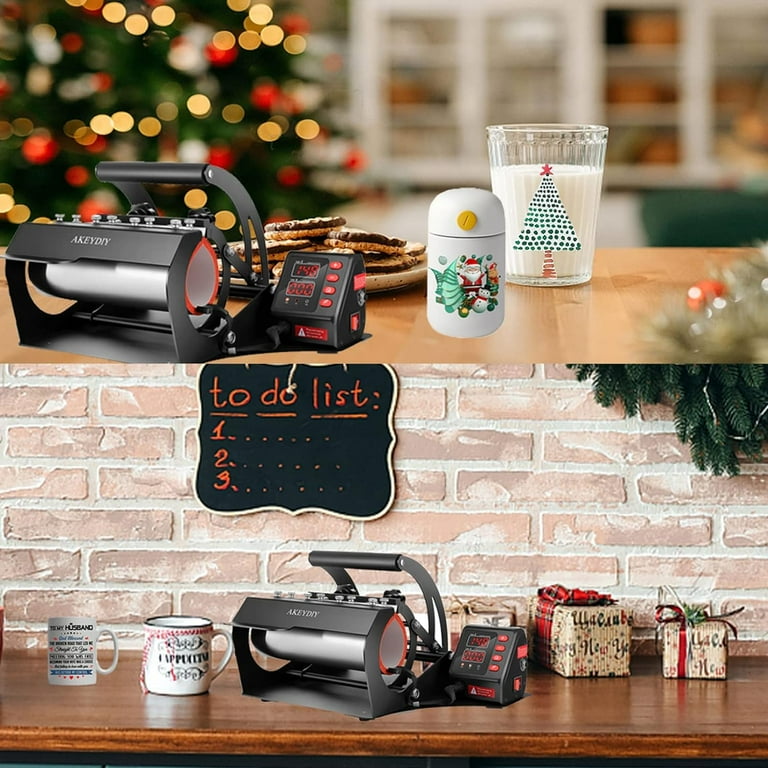 20oz Tumbler Heat Press Machine - 500W, 0-428°F, For Skinny Tumblers, Mugs & DIY Sublimation