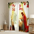 thumbnail image 3 of jejeloiu Happy New Year Curtains Pack of 2 (42x84 Each),Christmas Religious-Themed Curtains Blackout,Marry Xmas Bedroom Curtains For Teens,Ultra Soft Home Decor, 3 of 6