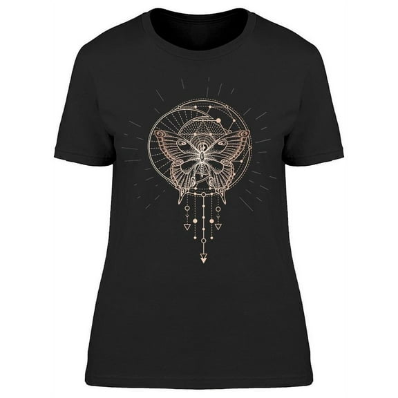 Hand Drawn Butterfly Geometric T-Shirt Women -Image by Shutterstock, Female Large