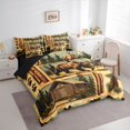 thumbnail image 2 of Manfei Vintage Bear Patch 7pcs Queen Bedding,Wooded Pine Grove Print Bedding Comforter Set Queen,Brown,Black Reversible, 2 of 7