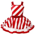 thumbnail image 3 of Disfraz de bailarina de bastón de caramelo para niñas, disfraz de cosplay con lentejuelas, vestido de patinaje artístico, vestido de leotardo de gimnasia con bastón, 3 of 5