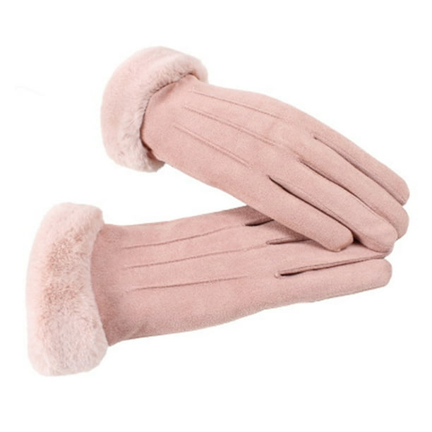 1 par de guantes de invierno para niña, guantes cálidos para exteriores, guantes de tela de gamuza, guantes para exteriores