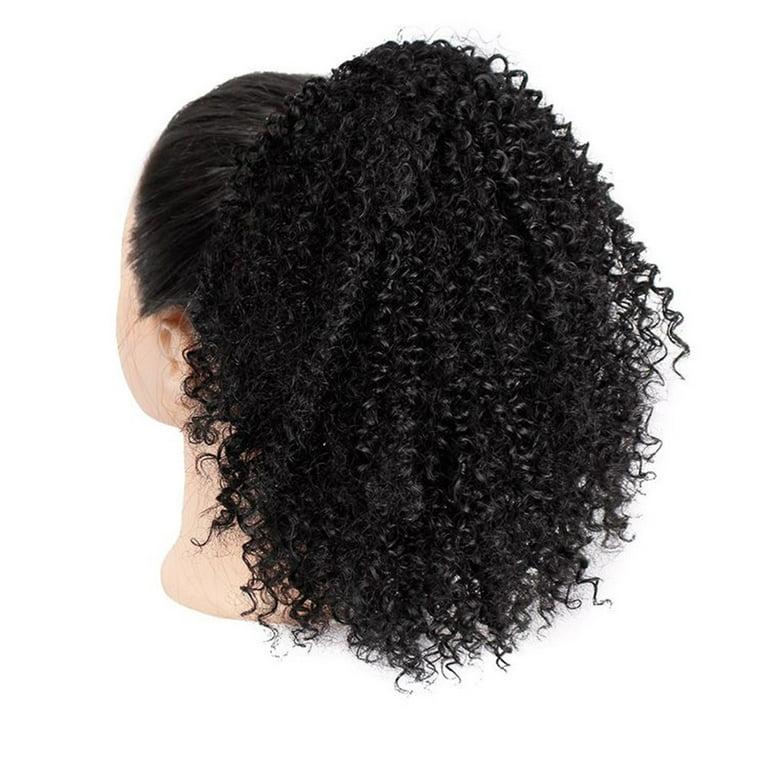 120g Brazilian Deep Wave Drawstring Clip-In Curly Curly Frontal Ponytail Extension - Human Hair