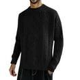 thumbnail image 2 of Mens Sweater - Winter Oversized Solid Vintage Pullover Knit Sweater Jacket, Unisex Crewneck Design, Casual Layering Wear, Soft Fabric, Versatile Men's Clothing, 2 of 4