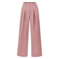 thumbnail image 1 of Women's Spring Autumn Business Suit Pants - Wide Leg, High Waist, Elastic Back, Office Work, 1 of 5