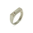 thumbnail image 1 of LBG British Made 14k White Gold Natural Garnet Mens Band Ring - 25 size options - Size 6, 1 of 6