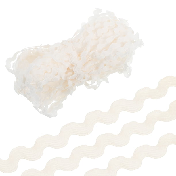 Uxcell Cinta de Encaje Beige de 29.5 Yardas 0.2'' con Flecos Ondulados para Costura Manualidades DIY Ropa Regalo
