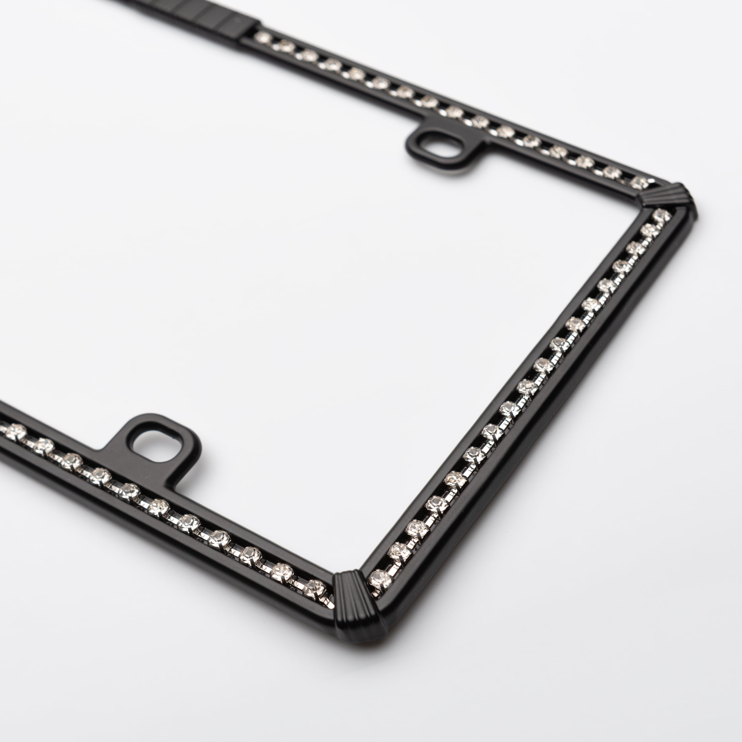 Auto Drive Black Metal Bling Automotive License Plate Frame, 92854W