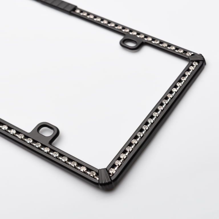 Auto Drive Black Metal Bling License Plate Frame photo 4