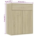 thumbnail image 4 of vidaXL Sideboard Sonoma Oak 60x30x75 cm Engineered Wood, 4 of 5