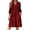Red, variant on ZHOGXU Fashion Womens Bodycon Midi Dresses Solid Color V Neck Long Sleeve Fitted Button Front Office Daily Wear