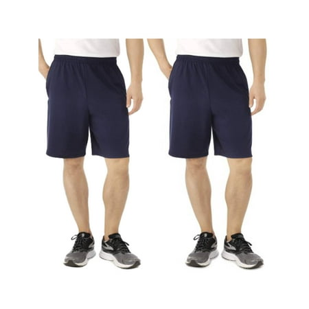 Fruit Of The Loom (2 Pack) Tagless Mens Shorts With Pockets 9 Inch Inseam Athletic Cotton Running (Best Mens Running Shorts With Pockets)