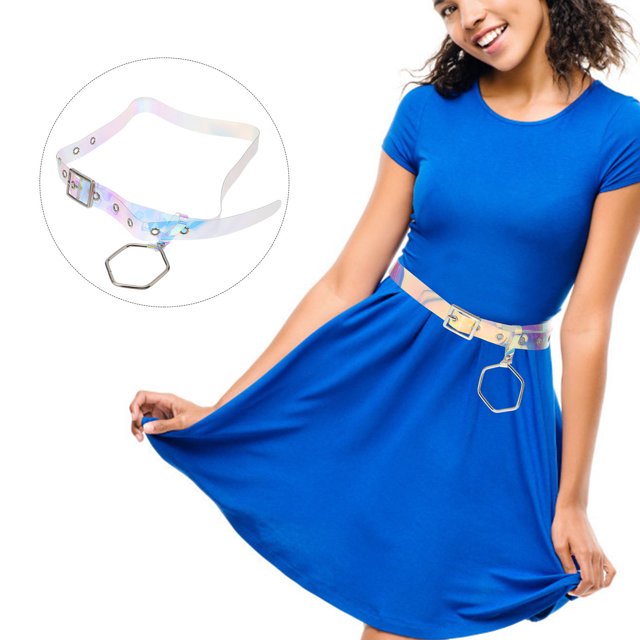 unbranded Cinturón Decorativo Para Mujer Con Anillo Geométrico Y Estilo Transparente