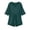 Green#02, variant on Zynoxe Womens 2 Piece Outfits Fashion V Neck Short Sleeve Top Elastic Waist Shorts Set Lightweight Breathable Summer Sets Versatile Casual Loose Solid Color Casual Loungewear with Pockets S