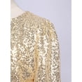 thumbnail image 4 of Miutii Women Party Club Cocktail Sparkly Jacket Sequins Cardigan Coat Outerwear Slim Fit Cover Ups Gold S, 4 of 8