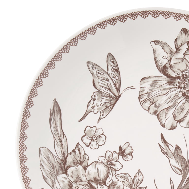 The Pioneer Woman Agatha Stoneware Appetizer Plate, Brown, Set of