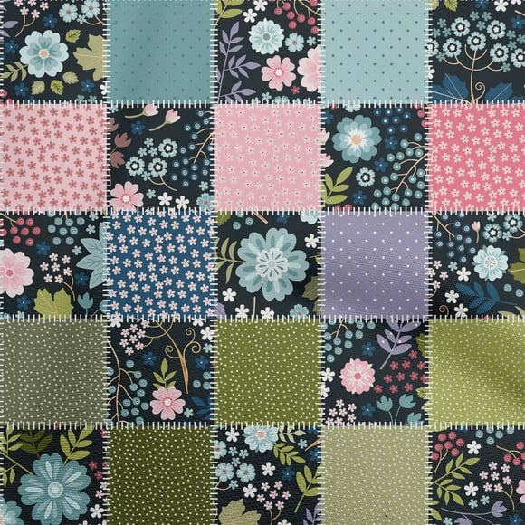 oneOone Cotton Jersey Dark Green Fabric Floral Diy Clothing Quilting Fabric Print Fabric By Yard 58 Inch Wide