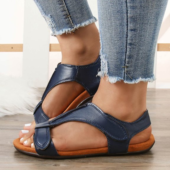 Domzle Orthopedic Womens Sandals,Orthopedic Sandal Shoes With Arch Support,Summer Comfortable Casual Walking Sandal Dark Blue