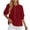 Wine, variant on cocolona Summer Puff Sleeve Tops for Women Crew Neck Button Pleated Shirts Dressy Casual Loose Blouses