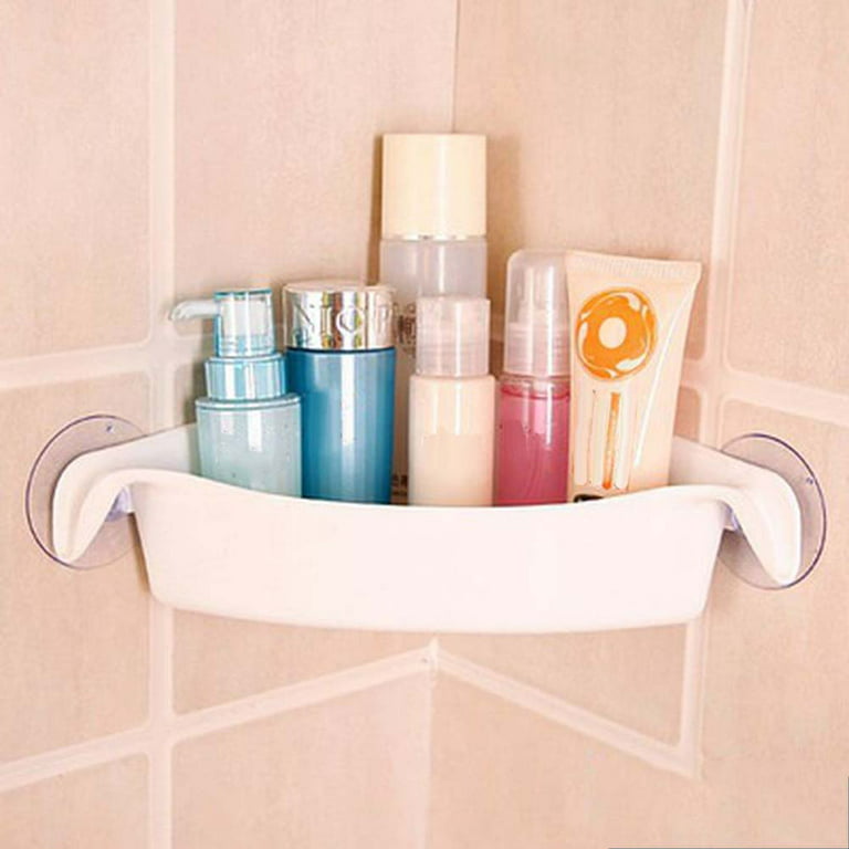 Yirtree Suction Corner Shower Caddy Bathroom Shower Shelf Storage Basket Wall Mounted Organizer for Shampoo, Conditioner, Plastic Shower Rack for