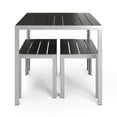 thumbnail image 4 of Flats & Castles Luca 3-Piece Modern Aluminum Outdoor Bistro Set in Silver, 4 of 5