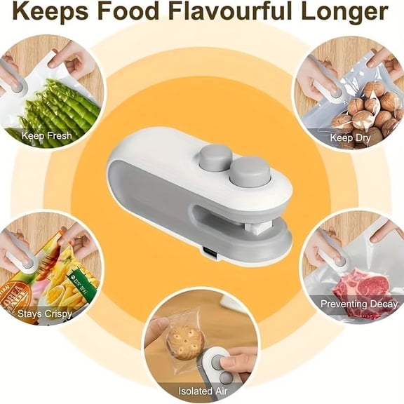 Mini 2-in-1 Snack Heat Sealer, Cutting Portable Food Sealer for Snack Sealing