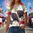 thumbnail image 5 of mgoYE 250th Anniversary Shirt Women Patriotic T-Shirts 3D Graphic Printed Novelty Fashion Tee Short Sleeve Shirt Women Tops Light Blue XL, 5 of 8