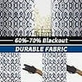 thumbnail image 6 of DriftAway Evelyn Thermal Room Darkening Grommet Unlined Window Curtains Ikat Floral Pattern Set of 2 Panels 108"L x 52"W Navy Blue, 6 of 8
