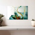 thumbnail image 2 of Elephant Stock Abstract Gold Streaks Wall Art - Horizontal Canvas Wall Art - Living Room Wall Decor - Abstract Canvas - White And Teal Decor - 12" x 8", 2 of 8
