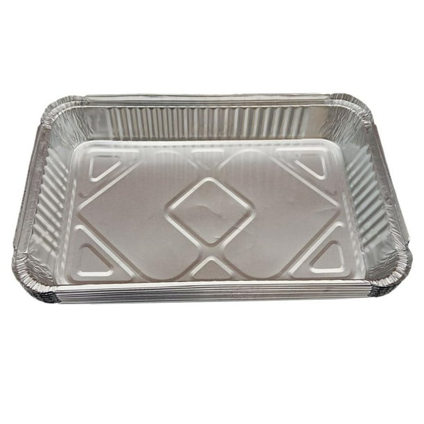 Bandejas grandes de aluminio para barbacoa (5, 10 y 20 unidades) para cocinar, asar y hornear. 10Pcs_2200ml