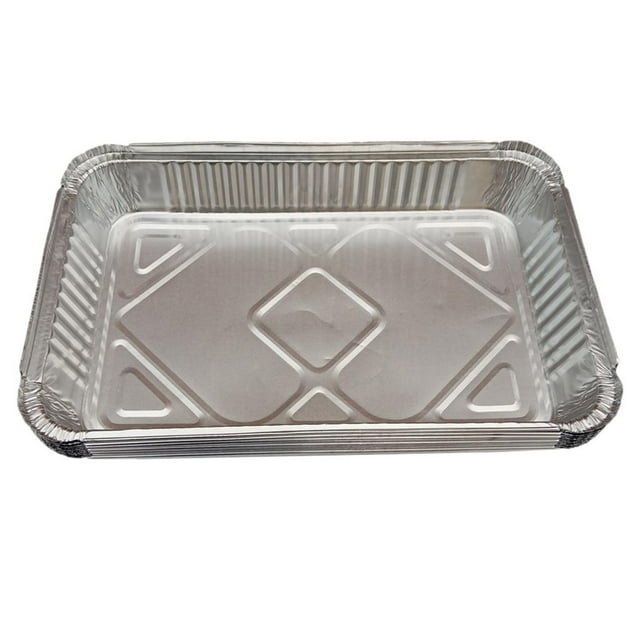 BBQ Drip Pans Aluminum Drip Pans Recyclable Thick, Geat to Grill Meat, Vegetables for BBQ Party, - 10Pcs_2200ml