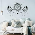 thumbnail image 3 of Moon Sun Wall Decals Flower Feathers Wall Stickers Funny Expressive Sun Art Decor Window Cling Decals for Living Room Bedroom TV Backround Decoration Black DIY-WH0377-144-US23 Black, 3 of 6