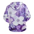 thumbnail image 2 of White Flowers and Purple Leave Men’s Hoodies Sweatshirt Fleece Jackets Long Sleeve Sweatshirts, 2 of 5