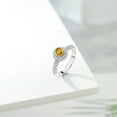 thumbnail image 4 of Gem Stone King 925 Sterling Silver Yellow Citrine and White Moissanite Engagement Ring for Women (1.29 Cttw, Round 5MM, Available in Size 5, 6, 7, 8, 9), 4 of 6