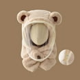 thumbnail image 2 of CPNG Toddler Baby Winter Hat Face Mask Neck Warmer Kawaii Outdoor Hats Boys Girls Cute Bear Ear Windproof Fuzzy Warm Fluffy Beanies Fleece Snow Hats Infant Scarf Adjustable Warm Hat, 2 of 4