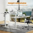 Electric Rising Desk, Wood Height Adjustable Standing Desk with Drawer ...