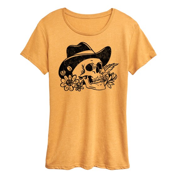Instant Message - Cowboy Skull - Women's Short Sleeve Graphic T-Shirt