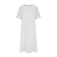 thumbnail image 5 of LYXSSBYX Summer Dresses for Women Summer Loose Fitting Dress Fashion Casual Cotton Linen Round Neck 5/4 Sleeve Length Dress, 5 of 6