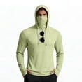 thumbnail image 2 of Men's UPF 50+ Sun Protection Hooded Shirt with Integrated Face Cover Long Sleeve Lightweight Rash Guard Shirts, M, 2 of 4