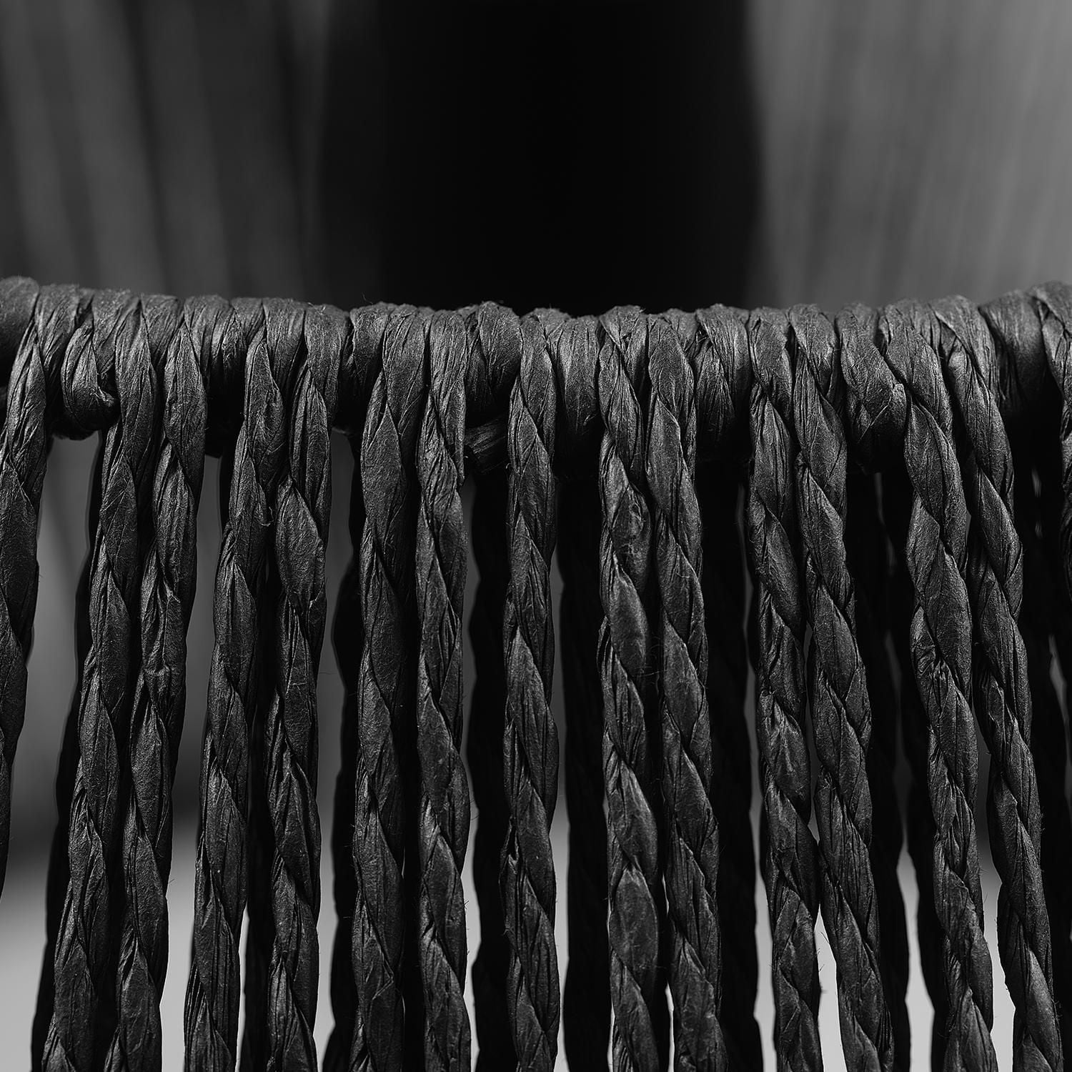 Globe Electric Terra 1-Light Chandelier, Matte Black Natural Twine, Mate Black Canopy and Socket, Designer Black Cloth Hanging Cord, 65470