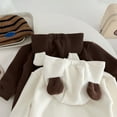 thumbnail image 6 of SonxaHe Newborn Boys Bodysuit Fleece Bear Hooded Long Sleeve Romper Baby Cute Warm Thick Cozy Jumpsuit Outerwear Beige,Size 6-12 M, 6 of 6