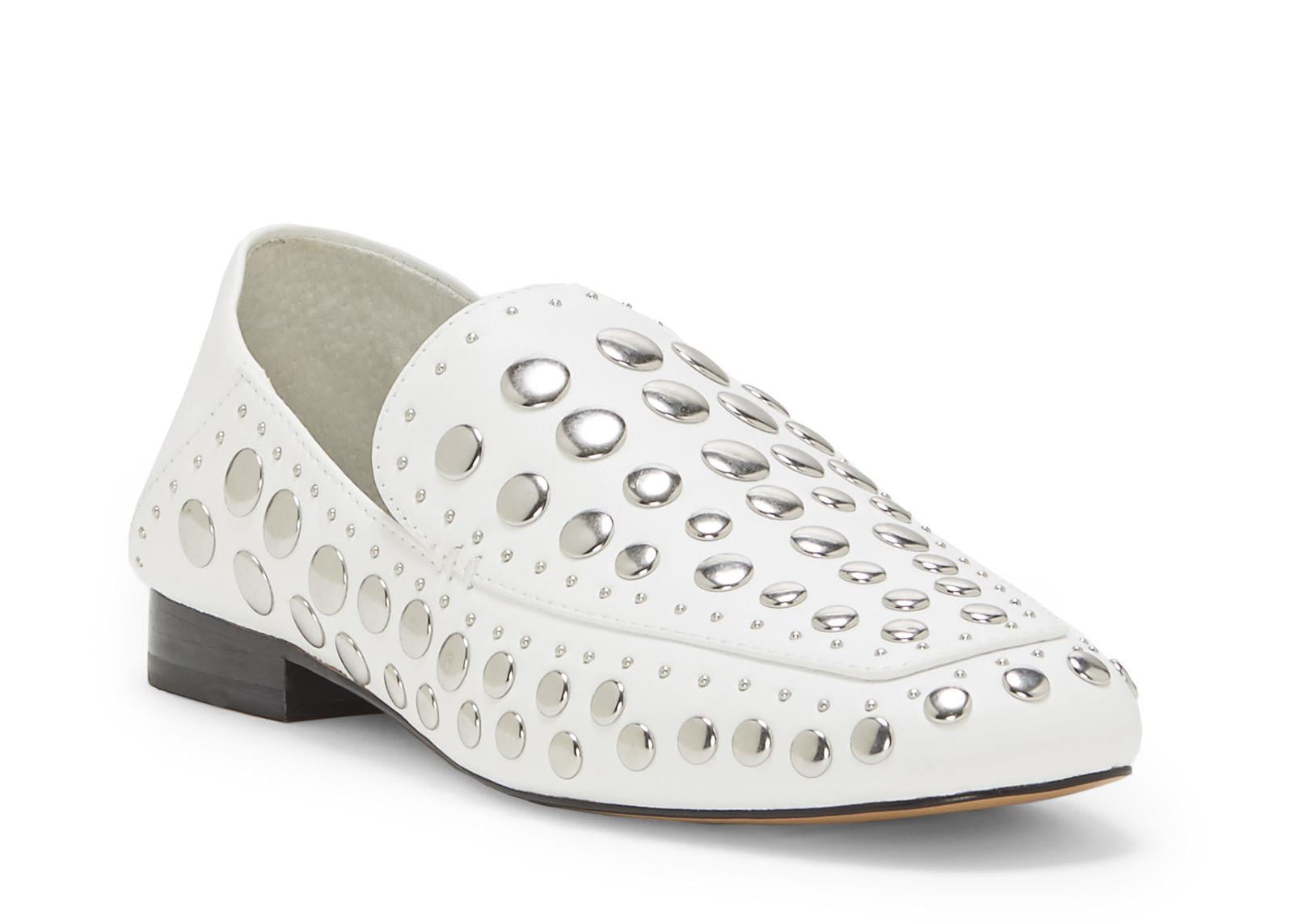 1.STATE - 1.STATE Women's Flintia White Eco Sheep Studded Slip-On Flat ...