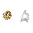 thumbnail image 1 of Figura de cerámica,Figura de cerámica con forma de bola de hilo y nudo,Figura de lector abstracto,Estatua de pensador abstracto,arte,manualidades,decoraciones,Figuras humanas decorativas para, 1 of 8