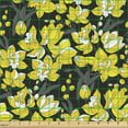 thumbnail image 2 of Ambesonne Orchid Fabric by the Yard Upholstery, Exotic Blossoms Jungle Yard, 5 Yards, Black Mustard, 2 of 5