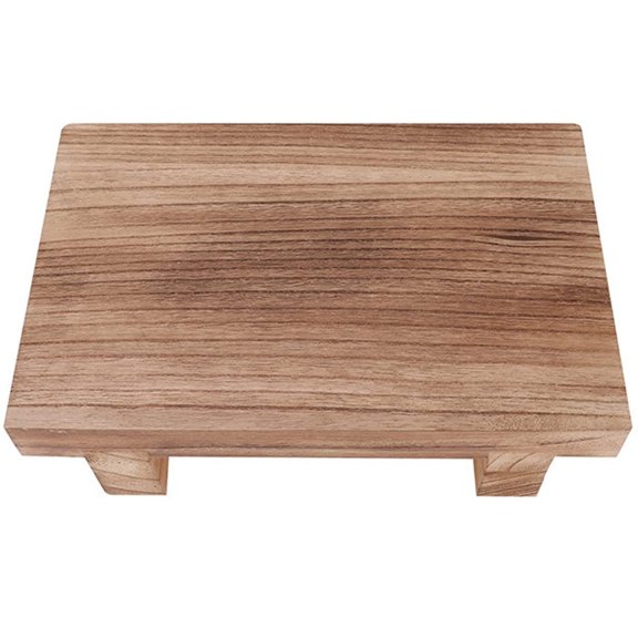 OUNONA Wood Step Stool for Home in Light Brown with Stable Support and Comfortable Footrest