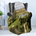 thumbnail image 4 of Hobbits Soft Flannel Fleece Throw Blanket, Overhill Matamata New Zealand Movie Set Hobbit Land Village Movie Set Image, Cozy Plush for Indoor and Outdoor Use, 50" x 70", Green Brown, by Ambesonne, 4 of 5