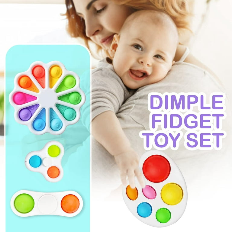 Anti-Stress-Spielzeug Pop it, einfach Dimple, auf gelbem Hintergrund - Foto  vorrätig 3565598